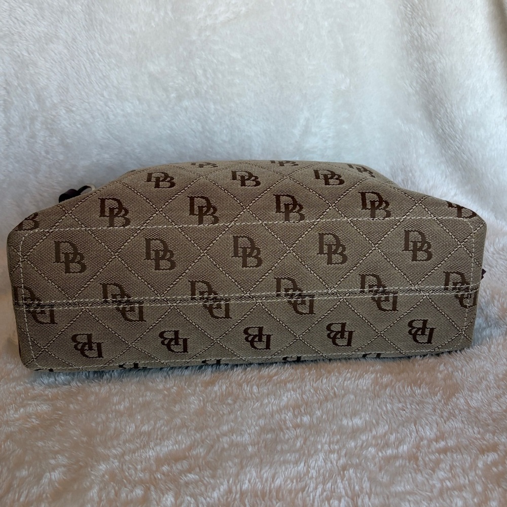 Dooney & Bourke Signature DB Monogram East West Slouch Bag | Leather Trim - Picture 6 of 14